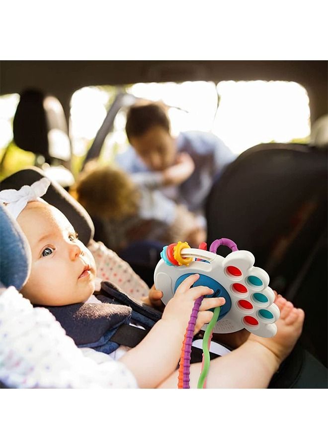 NIBEMINENT Baby Montessori Silicone Toy ,Travel Pull String Activity Toy,Sensory Toys ,Fine Motor Skills Developmental ToysBoys Girls Infant - Image 5