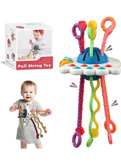 NIBEMINENT Baby Montessori Silicone Toy ,Travel Pull String Activity Toy,Sensory Toys ,Fine Motor Skills Developmental ToysBoys Girls Infant  - Image 1