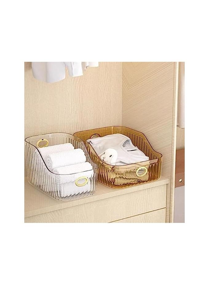 Spaceshoop Cosmetic Storage Box, Desktop Lipstick Decoration Table Skin Care Products Mask Transparent Sundries Acrylic Remote Control Box Brown Large - Image 2