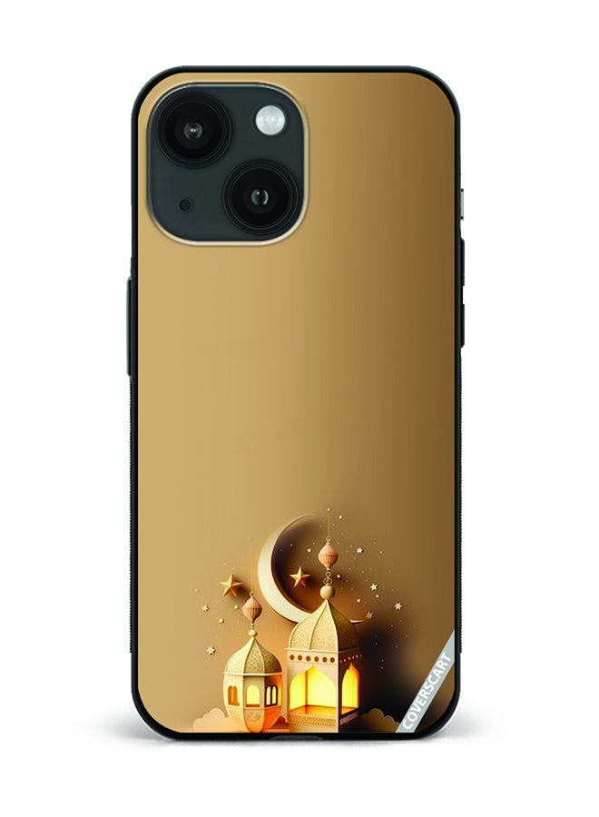 COVERSCART Protective Case Cover For Apple iPhone 13 Lantern Design Gold