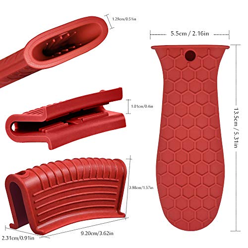 EVAHOM Silicone Hot Handle Holder, Heat Resistant Potholder Cookware Handle Cast Iron Skillets Handles Grip Covers for Cast Iron Skillet - Image 2