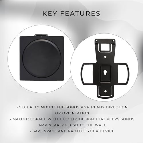 HumanCentric Wall Mount Compatible with Sonos Amp Speaker, Mounting Bracket for Wireless Amplifier, Mount in Any Direction on Wall Under TV, Floating Style, Hidden Design, Hardware Included - Image 2