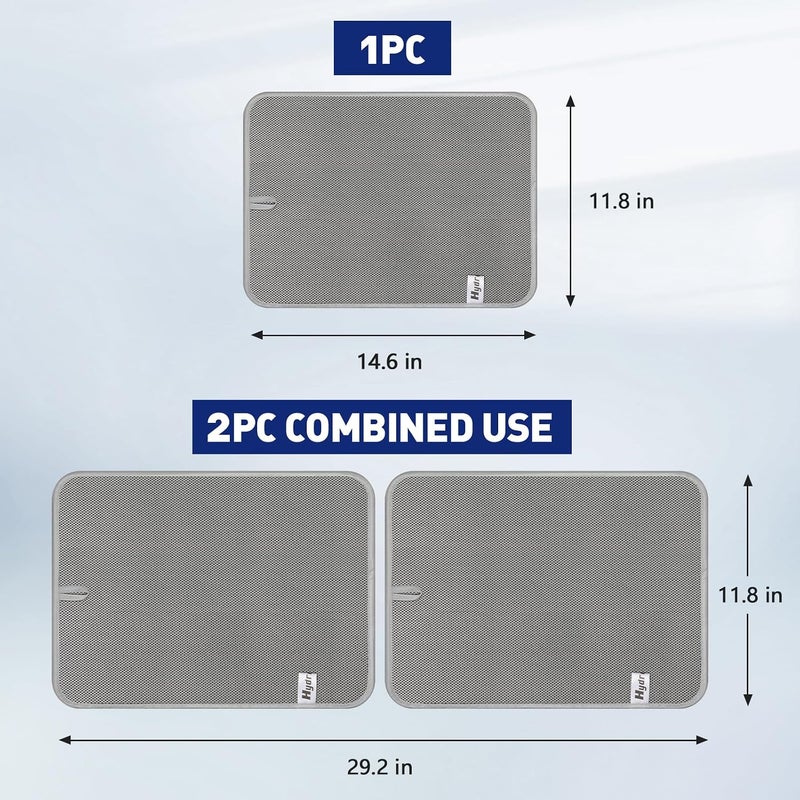 Hydro2Go 2 Pack Microfiber Dish Drying Mat, Ultra Absorbent Dish Mat Drying Kitchen Mat, Kitchen Accessories, 14.5*11.8 Dish Drying Pad for Countertops, Draining Racks, Sinks (Gray) - Image 2