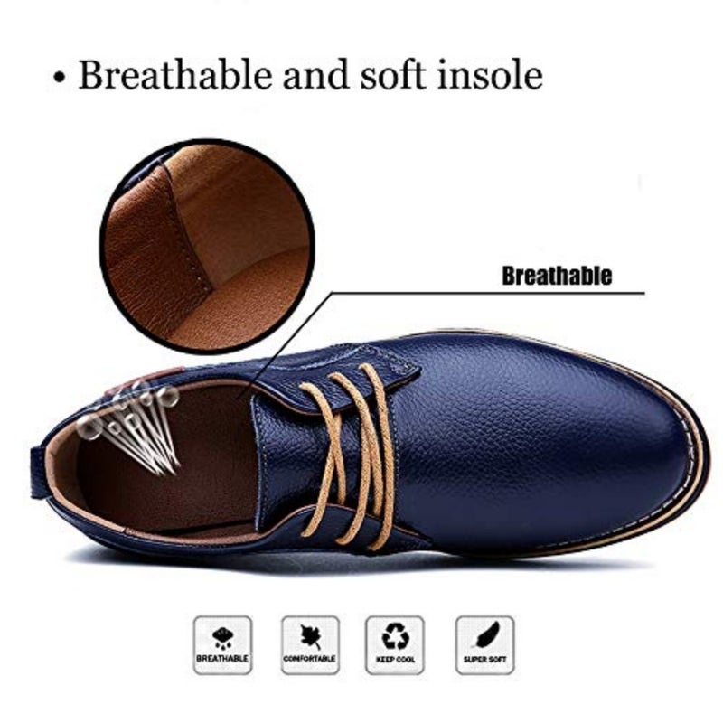Men's Dress Shoes Genuine Cow Leather Oxfords Business Casual Shoes - Image 4