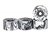 Teak Tuning Apex 61D Urethane Fingerboard Wheels Cruiser Style Bowl Shaped 87mm Diameter ABEC9 Stealth Bearings Made in The USA Grey White Swirl Colorway - Image 3