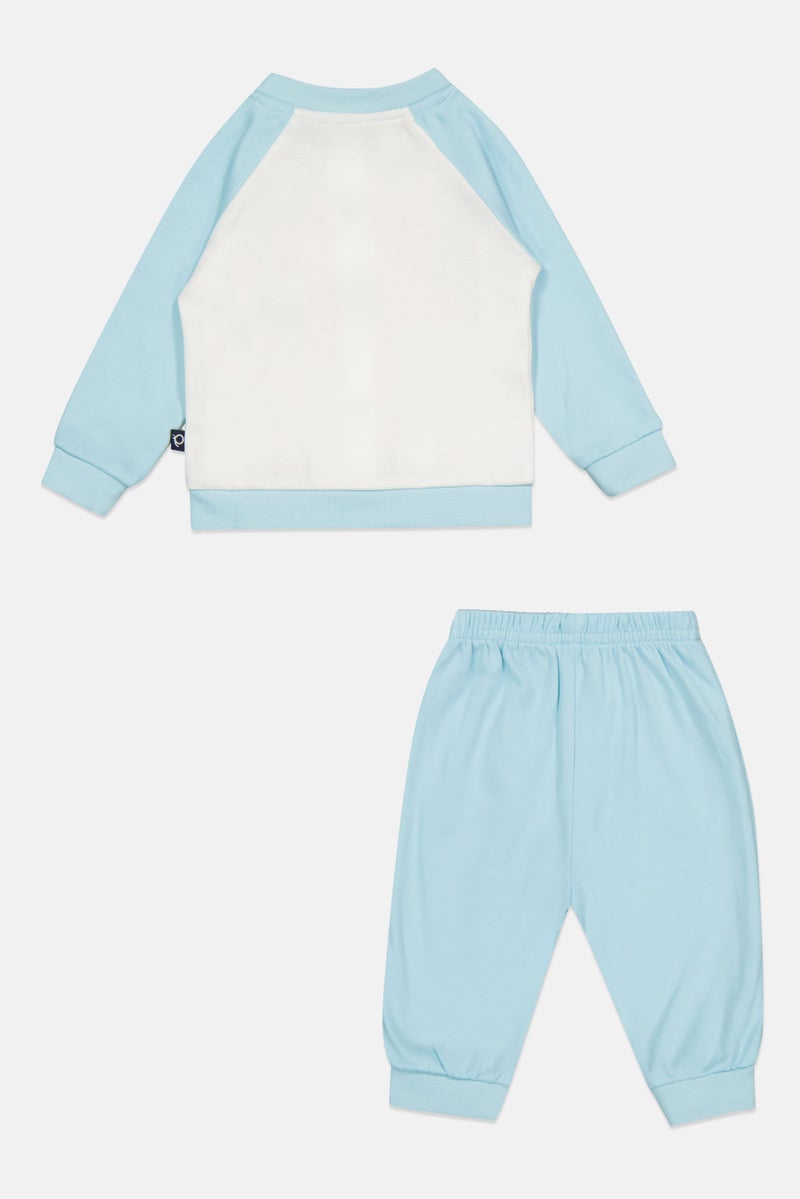 POPEES Toddlers Boy 2 Pcs Two Tone T-Shirt And Pants Set, Multicolor - Image 3