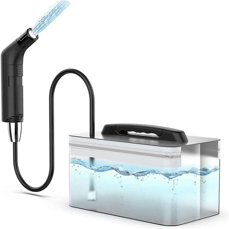 TELANPU Portable Electric Shattaf with 1.2m Hose and 2.3L Container - Rechargeable, Compact, and Versatile Personal Hygiene Solution for Travel, Home, Baby Care, Camping, and More (Black)… - Image 1