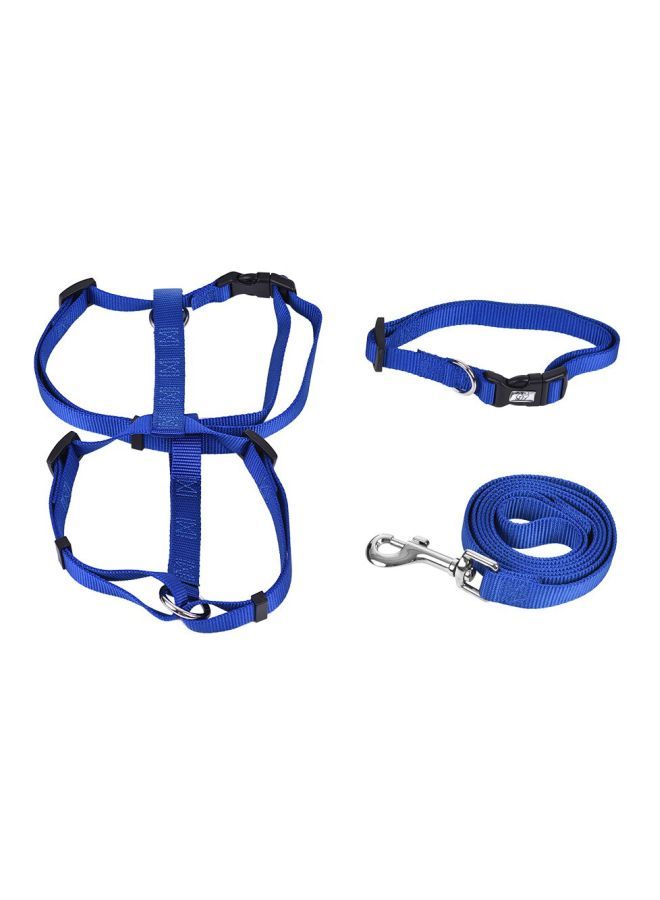 NIBEMINENT 3-Piece Adjustable Harness And Leash Set Blue/Black 13centimeter - Image 3