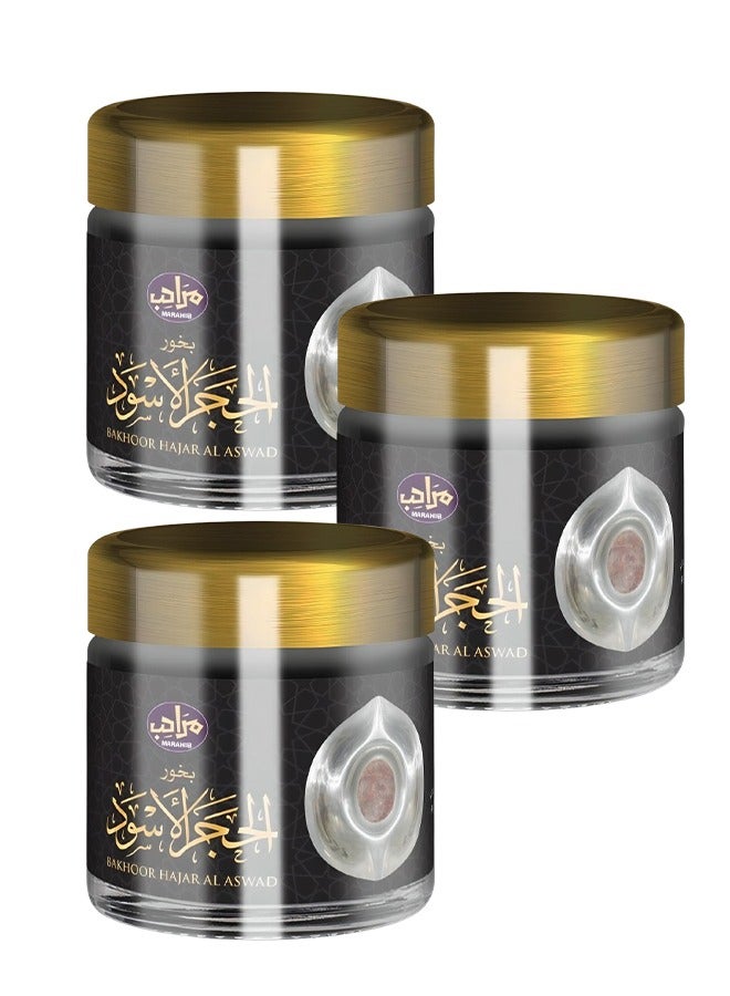 MARAHIB 3 Pieces Bakhoor Hajar Al Aswad 30 Grams - Image 1