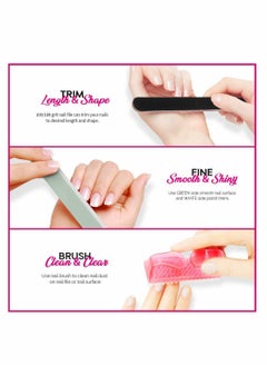 Generic Complete Nail Polish Gel Remover Kit: 100ml Remover, 500 Cotton Pads, Nail Clips, Brush, Cuticle Tools, 100/180 Files & Buffer Block  - Image 4