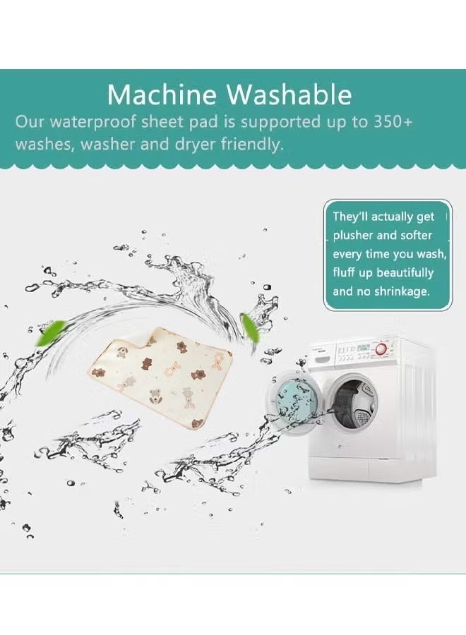 ضغط فين ملاءة سرير مقاومة للماء، وسادة حفاضات للأطفال، وسادة سرير مقاومة للماء وواقي مرتبة قابل للغسل للأطفال الصغار والحيوانات الأليفة والبالغين الذين يعانون من سلس البول، وسادات بول قابلة لإعادة الاستخدام وقابلة للغسل 50 * 70 سم - Image 4