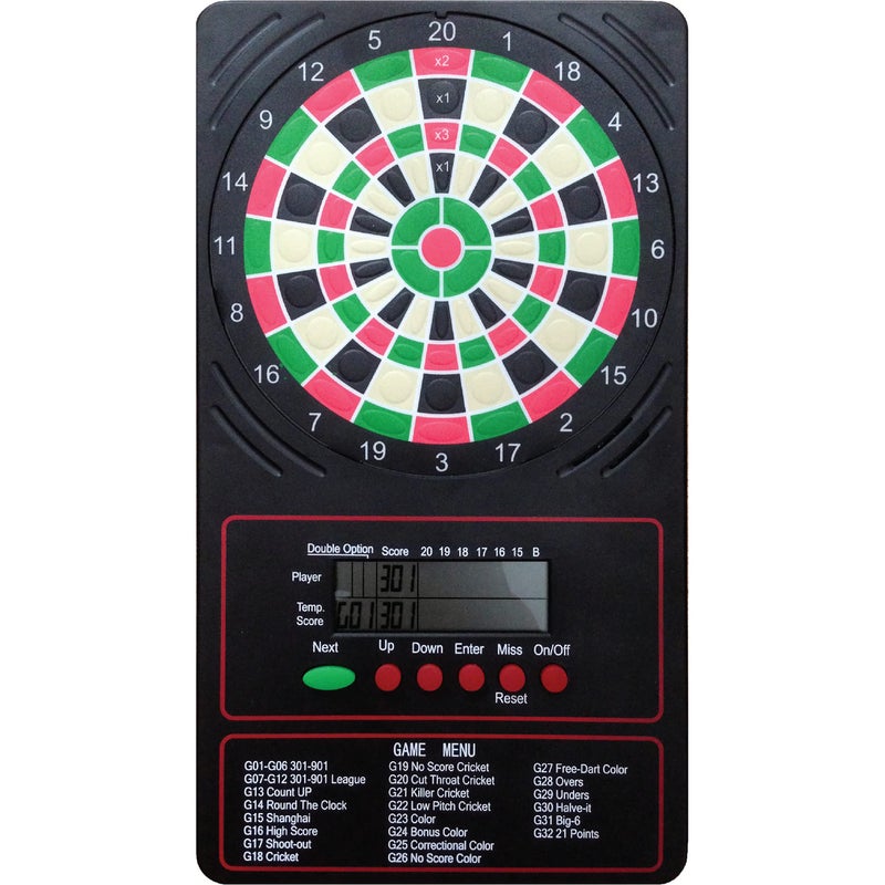Accudart LCD Electronic Touch Pad Dart Scorer Scores up to 18 Game Types for 8 Players Black ESCORELCD3
