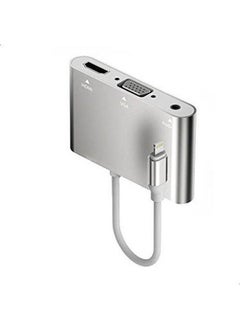 1080P Lightning To Hdmi Vga Audio Adapter For Iphone7 6/6S/5S/Ipad Ipod Hdtv Silver