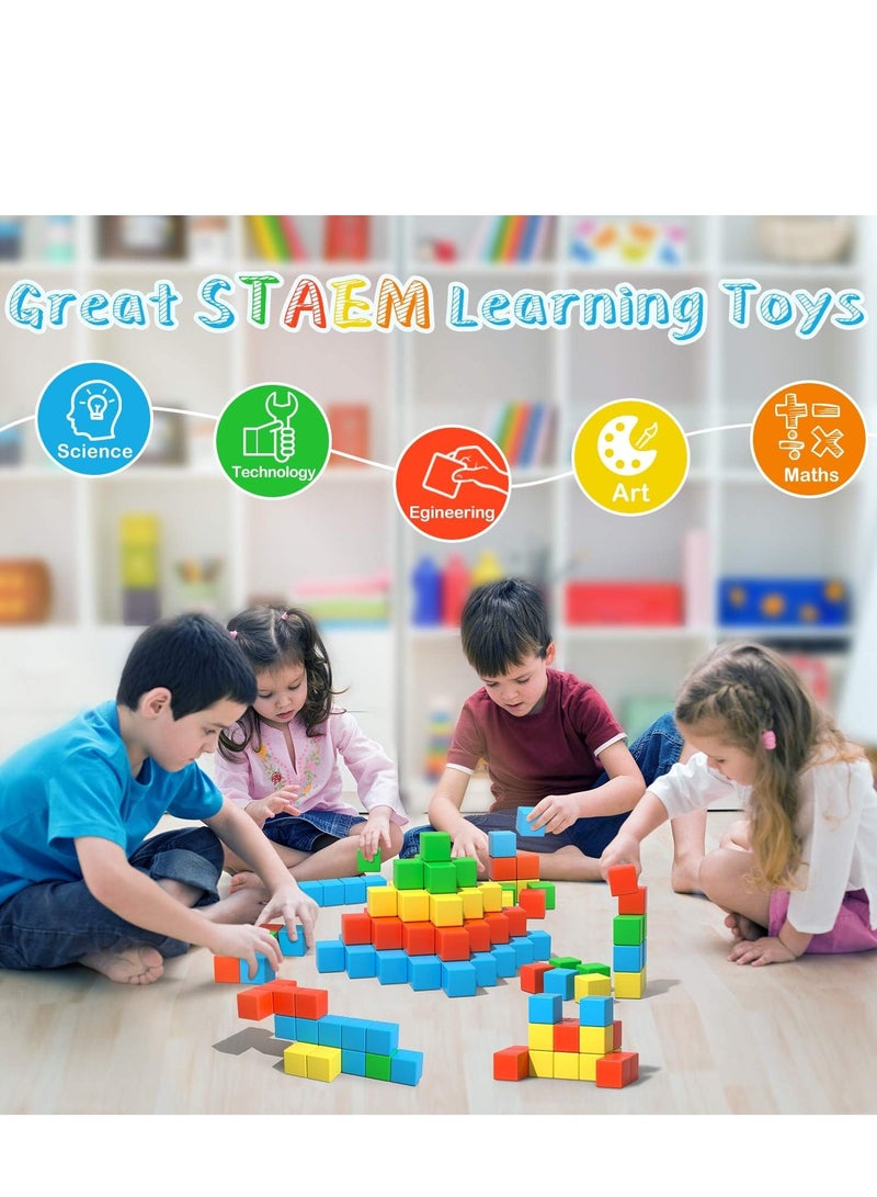 BABONA Magnetic Building Blocks, 2 Cm Small Magnetic Building Blocks, 3D Magnetic Cubes, Preschool Building Set, Sensory Montessori Toys for Children, Toddler Blocks for Boys and Girls - Image 2