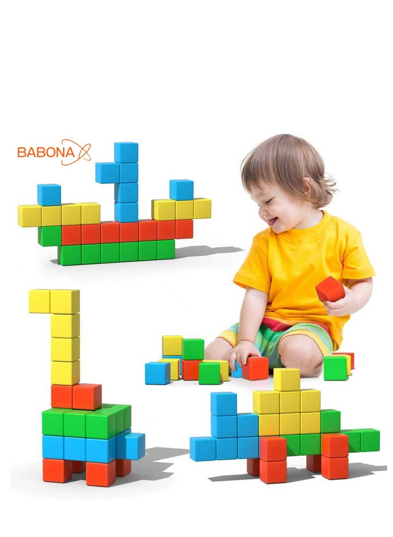BABONA Magnetic Building Blocks, 2 Cm Small Magnetic Building Blocks, 3D Magnetic Cubes, Preschool Building Set, Sensory Montessori Toys for Children, Toddler Blocks for Boys and Girls - Image 1