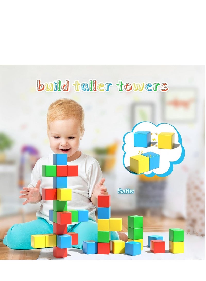 BABONA Magnetic Building Blocks, 2 Cm Small Magnetic Building Blocks, 3D Magnetic Cubes, Preschool Building Set, Sensory Montessori Toys for Children, Toddler Blocks for Boys and Girls - Image 4