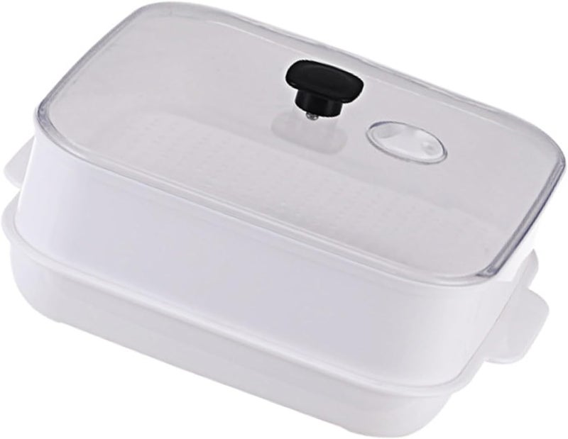 Microwave Oven Steamer Basket with Lid Plastic Single Layer Food Steamer for Kitchen Cooking and Healthy Steaming - Image 1