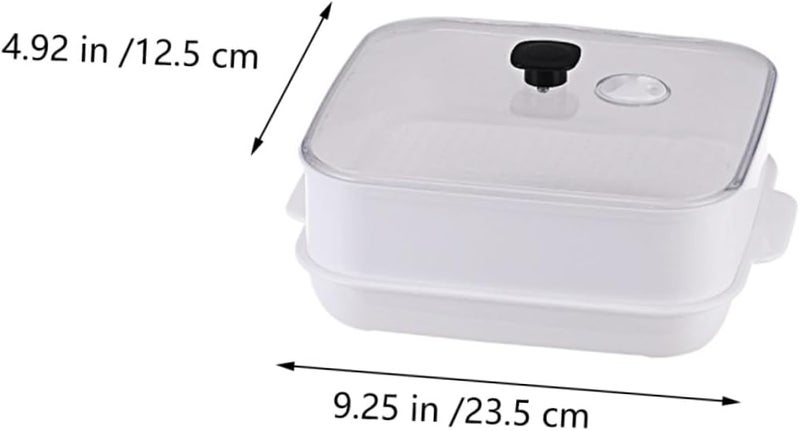Microwave Oven Steamer Basket with Lid Plastic Single Layer Food Steamer for Kitchen Cooking and Healthy Steaming - Image 2