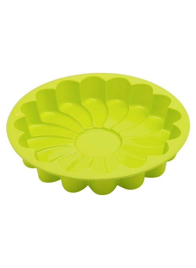 EORTA Silicone Large Cake Mold 23 Cm/9 Inch Flower Shaped Round Nonstick Baking Pan Brownie/Cheesecake/Tart/Pie/Flan/Bread Baking Tray By Eorta For Birthday Anniversary Party Random Color  - Image 1