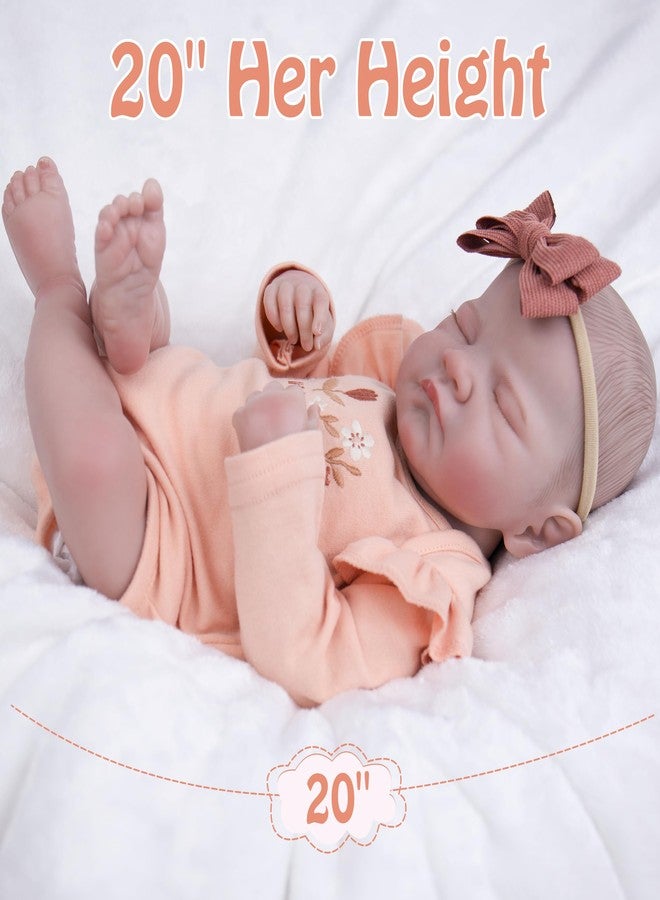 Milidool Realistic Reborn Baby Dolls Girl-20 Inch Real Life Baby Doll with Poseable Soft Body, Newborn Lifelike Baby Dolls with Accessories for 3+ Years Old Kids Girls Gift, Pretend Play, Collection - Image 4
