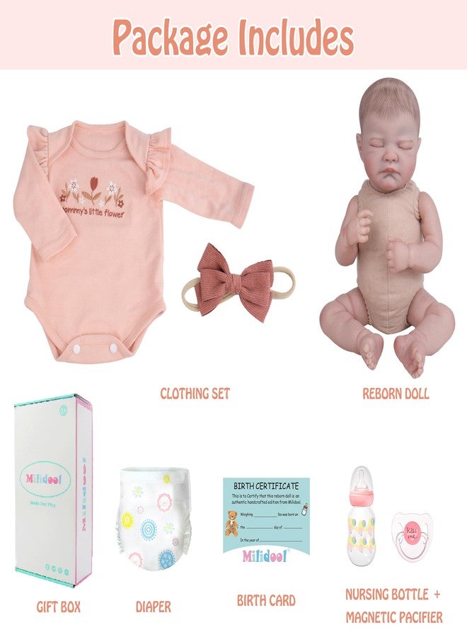 Milidool Realistic Reborn Baby Dolls Girl-20 Inch Real Life Baby Doll with Poseable Soft Body, Newborn Lifelike Baby Dolls with Accessories for 3+ Years Old Kids Girls Gift, Pretend Play, Collection - Image 5