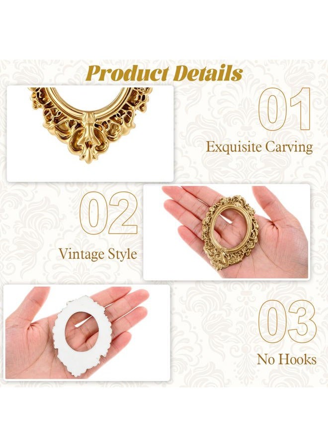 Ajcotahm 8 Pcs Mini Vintage Frames, Mini Gold Picture Frames Small Antique Photo Frame Ornaments for DIY Jewelry Display Christmas Wedding Holiday Party Home Hotel Decor - Image 3