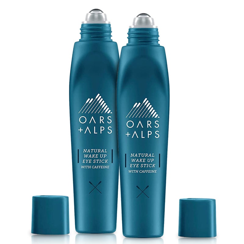 Oars + Alps Oars + Alps Wake Up Eye Roller and Eye Depuffer, Dermatologist Tested Skin Care Infused with Caffeine and Aloe Vera, TSA Friendly, 0.5 Oz, 2 Pack