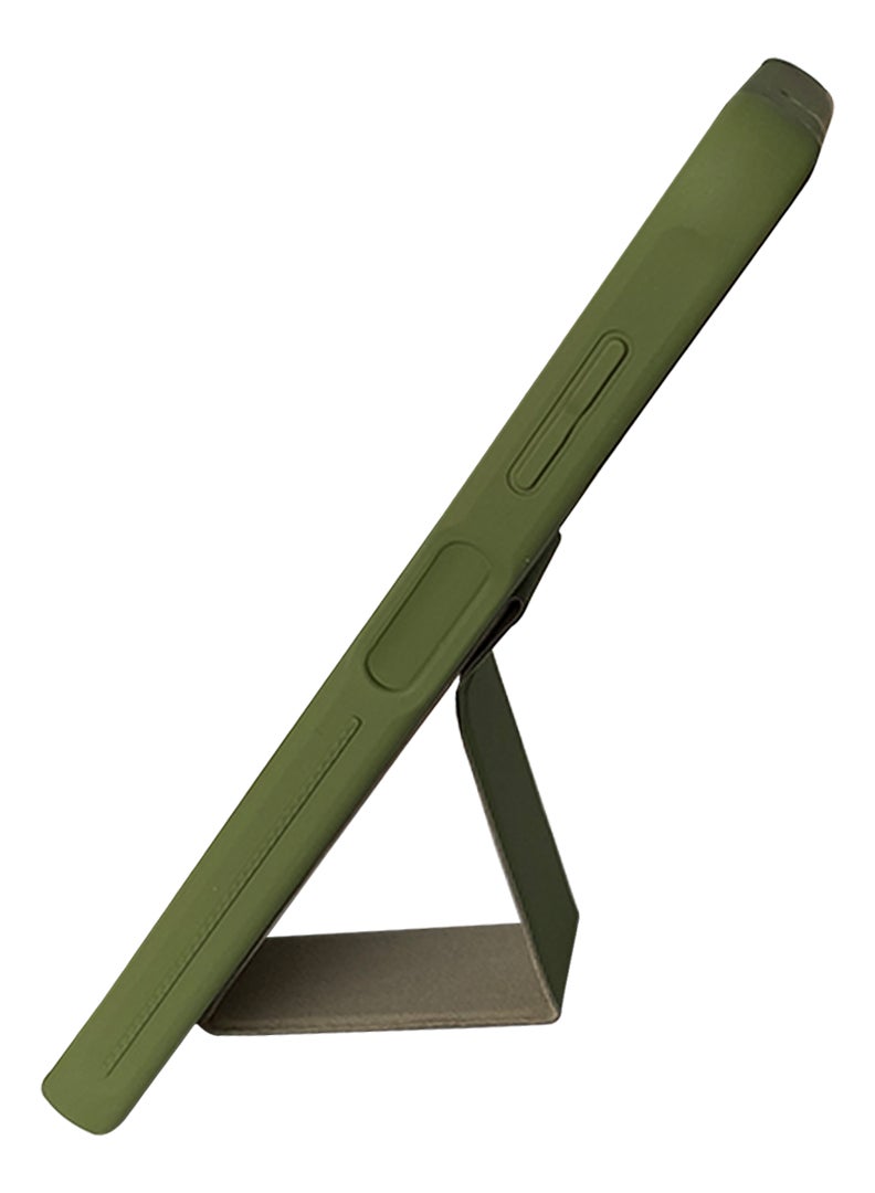 Theodor Fully Covered With Finger Grip Stand Holder Anti Slip Shockproof Protective Case Cover For Samsung A14 Green - Image 2