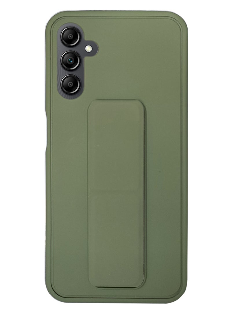 Theodor Fully Covered With Finger Grip Stand Holder Anti Slip Shockproof Protective Case Cover For Samsung A14 Green - Image 1