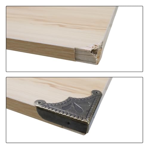 Antrader 12Pcs Metal Box Corner Protector Edge Safety Bumpers Screw Fixed Furniture Corner Guard Bronze Tone 2.2" x 2.2" - Image 5