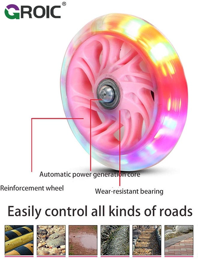 GROIC Scooters for Kids 3 Wheel Kick Scooter for Toddlers,4 Adjustable Height, Lean to Steer, Extra-Wide Deck, Light Up Wheels Foldable Scooter,Outdoor Activities for Toddlers(Blue) - Image 5