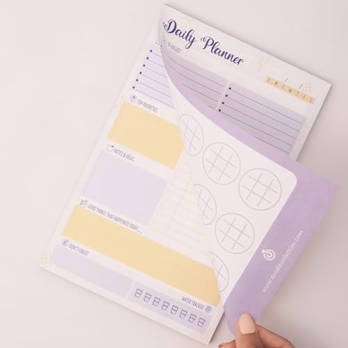 Doodle To Do List Notepad | Undated Daily Planner Pad with 50 Tear-Off Sheets | Hourly Schedule + Task Checklist | A5 Size | 90 GSM Paper | Office, Home & School Organizer - Image 2