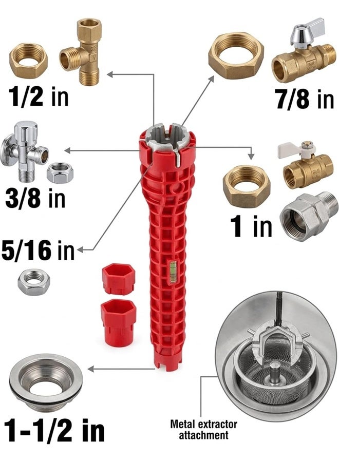 Aikenn 8 in 1 Multifunctional Sink Wrench, Faucet and Sink Installer Tool for Tight Spaces, Universal Plumbing Tool for Under Sink, Bathroom, Kitchen Basin and Toilet Repair - Image 4