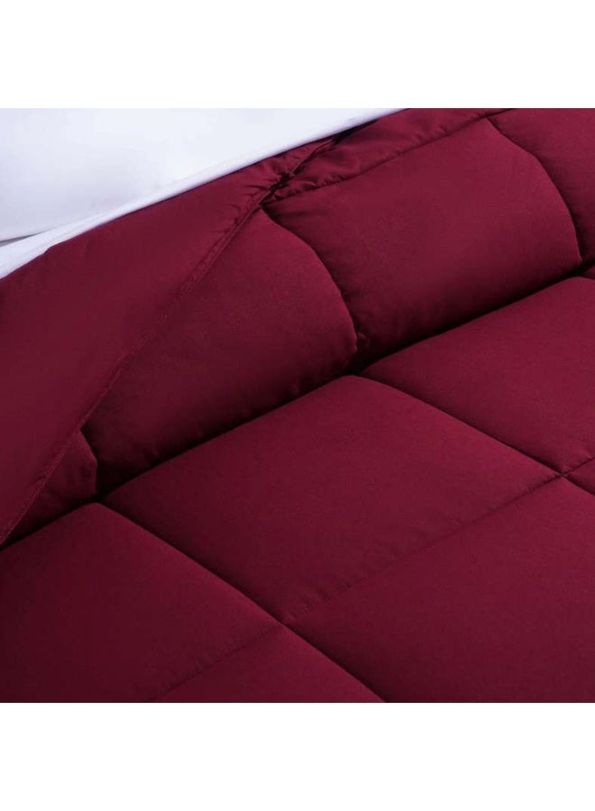 Pan Home Essence Reversible Comforter 200x240cm - Burgundy - Image 3