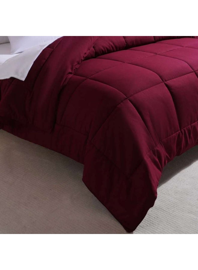 Pan Home Essence Reversible Comforter 200x240cm - Burgundy - Image 2