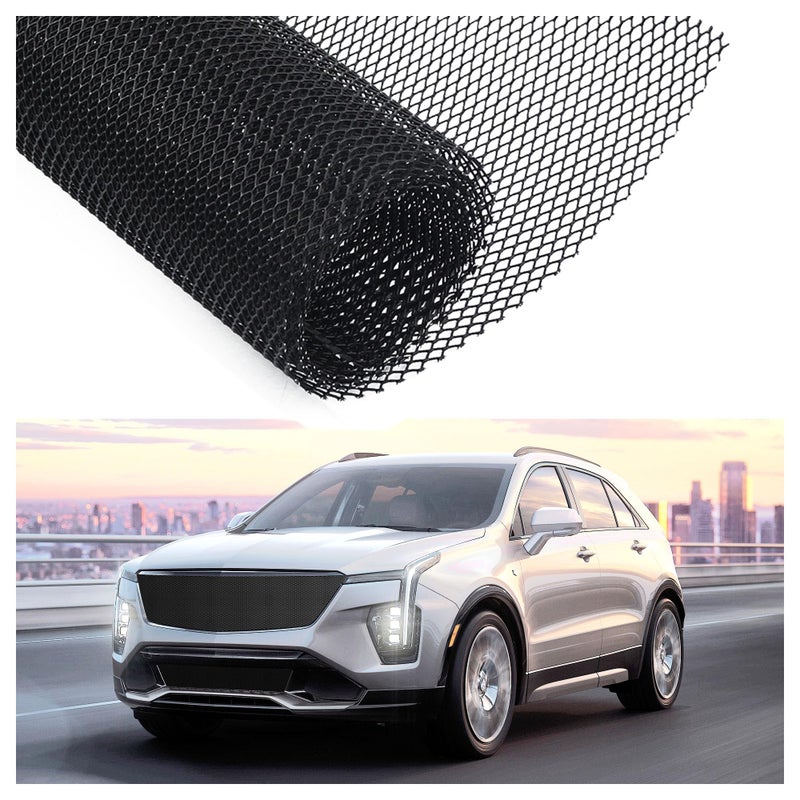 Rhombic Hole Car Grill Mesh Shielding Gravel Grille Guard40X13 Grill Inserts Mesh Trimmable Desired ShapeUniversal Front Bumper Grill Replacement for Spoiler Bumper Car Decor 4x8 mm