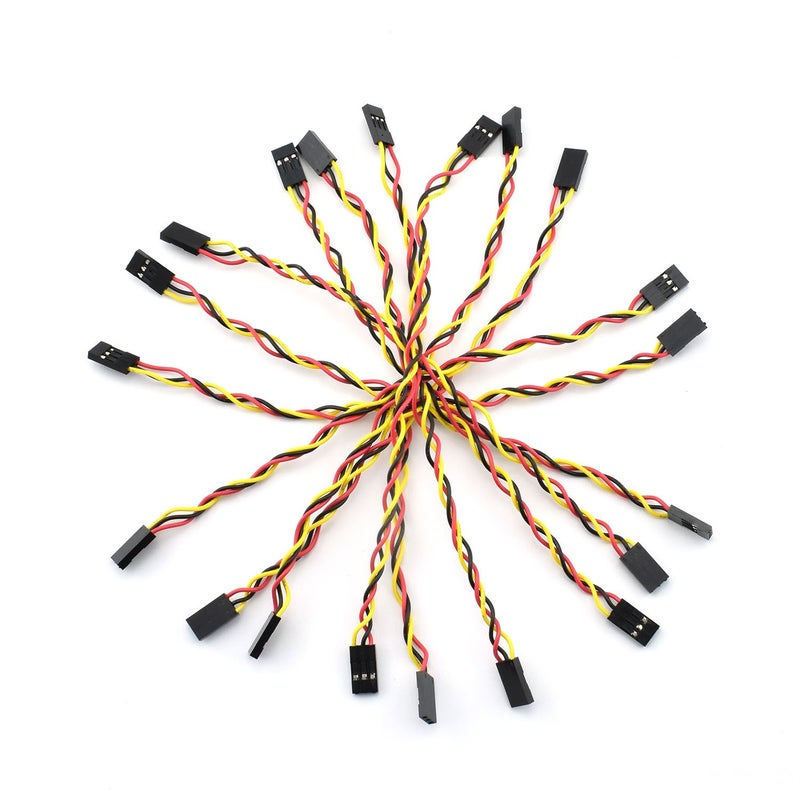 ZYAMY 10PCS 3P Line 3P Pins 2.54mm Pitch Female to Female Cable Connector Multicolor Jumper Wire for Breadboard 20CM - Image 1