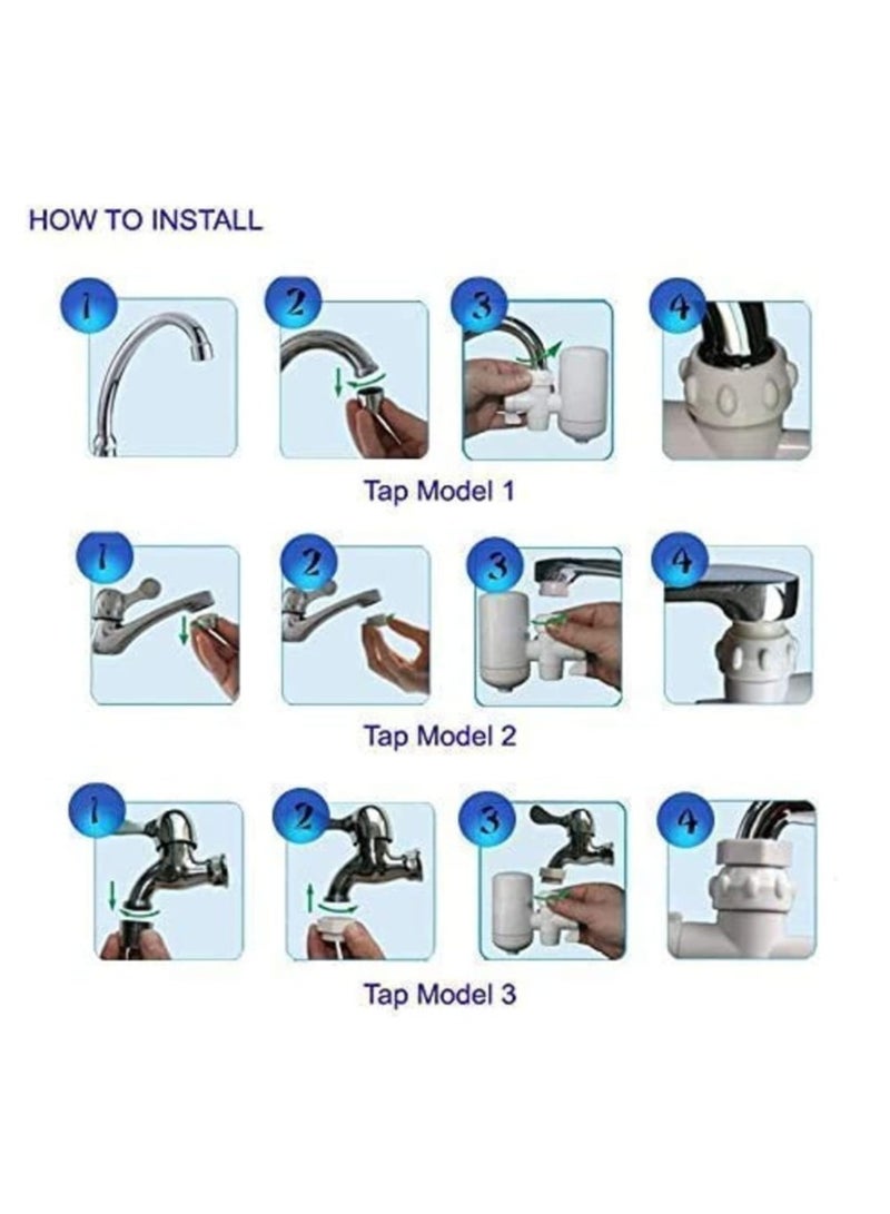 Faucet Water Purifier with Ceramic Cartridge, Hi-Tech Ceramic Filter for Water Purification, Kitchen & Bathroom Faucet Filter, Multi-Colored & White Tap Water Purifier, Plastic Faucet Filter, Tap Water Filter - Image 4
