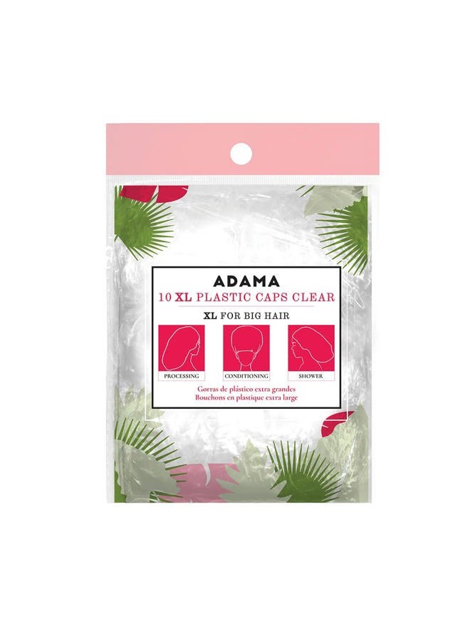 Adama أغطية معالجة الاستحمام القابلة للاستخدام مرة واحدة، حجم XX-كبير للمعالجة، والتكييف، والاستحمام للشعر الكثيف، تحمي تسريحات الشعر الطويلة، 10 أغطية قابلة للاستخدام مرة واحدة، شفافة - Image 2