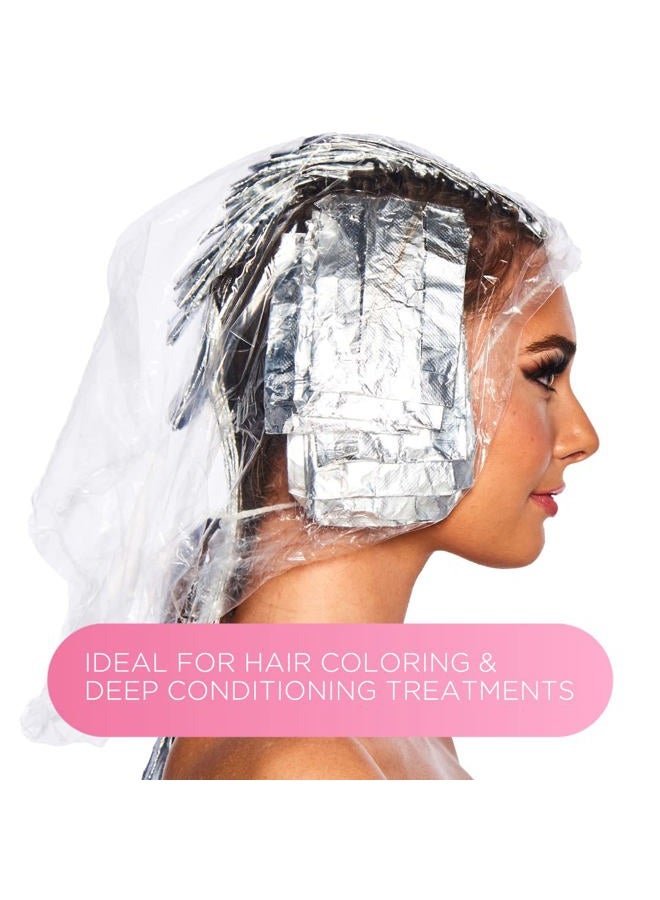 Adama أغطية معالجة الاستحمام القابلة للاستخدام مرة واحدة، حجم XX-كبير للمعالجة، والتكييف، والاستحمام للشعر الكثيف، تحمي تسريحات الشعر الطويلة، 10 أغطية قابلة للاستخدام مرة واحدة، شفافة - Image 3