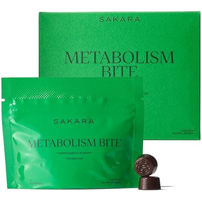 SAKARA Metabolism Gummy Bites - Burn More Crave Less - Pomegranate Flavor with Saffron Extract & African Spice Fruit - Supports Energy Metabolism and Digestive Health - 4 Packs of 14 Gummies - Image 1