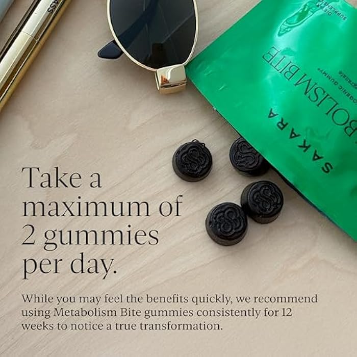 SAKARA Metabolism Gummy Bites - Burn More Crave Less - Pomegranate Flavor with Saffron Extract & African Spice Fruit - Supports Energy Metabolism and Digestive Health - 4 Packs of 14 Gummies - Image 4