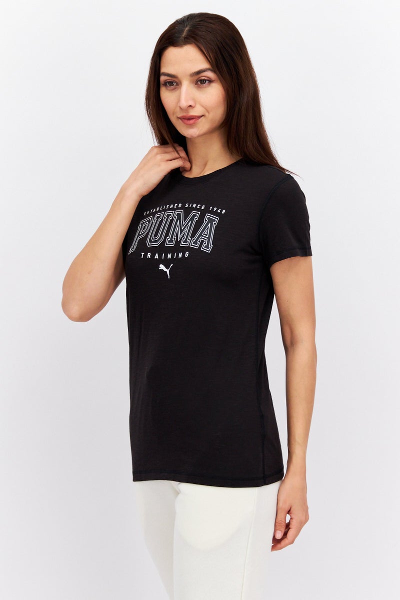 PUMA Women Sportswear Fit Training T-Shirt, Black/White  - Image 3