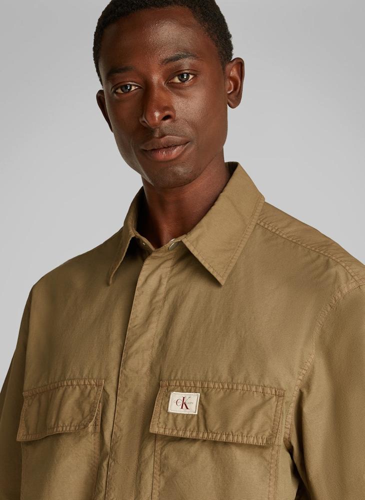 Calvin Klein Jeans Garment Dye Cotton Short Sleeve Shirt  - Image 3