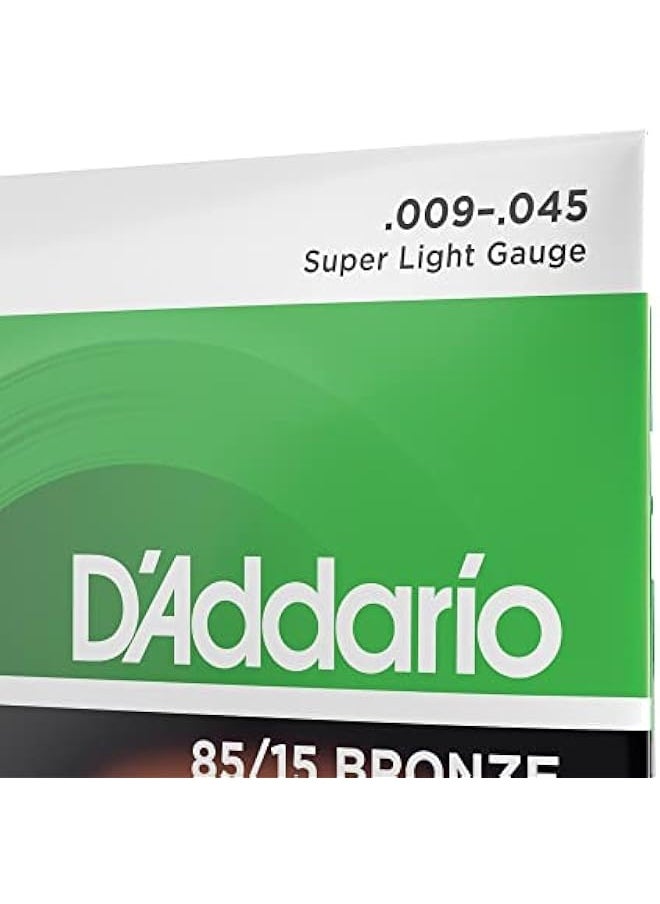 D'Addario Guitar Strings - Acoustic Guitar Strings - 85/15 Bronze - For 6 String Guitar - Full, Bright Tone - EZ890 - Super Light, 9-45  - Image 4