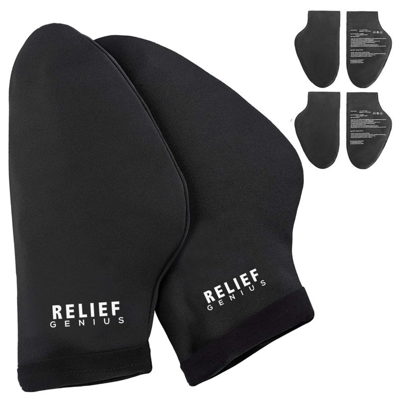 CTR BAND Relief Genius Hand Ice Pack Cold Therapy for Hands Ice Gloves for Chemo Neuropathy Arthritis Injuries and Working Hands Includes 2 Mittens and 4 Reusable and Flexible Gel Ice Packs SM Black - Image 3