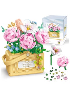 Y&D Flower Bouquet Building Kit Bonsai Rose Basket, Block Set for 6+ Kids, Gift Children, Friends, Families  - Image 1
