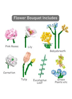 Y&D Flower Bouquet Building Kit Bonsai Rose Basket, Block Set for 6+ Kids, Gift Children, Friends, Families  - Image 4