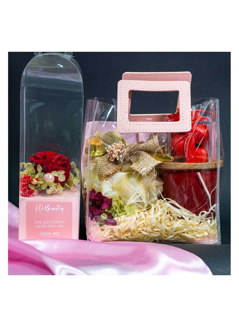 Sofia Nature Infinity Rose with Transparent Gift Bag - Image 1