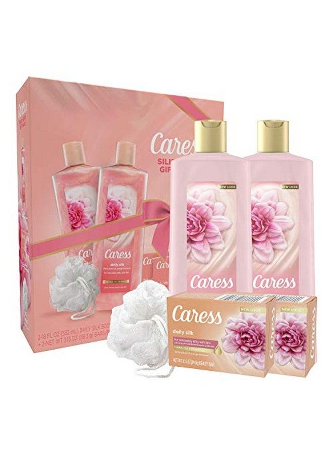 Caress Daily Silk Bar Soap & Hydrating Body Wash Gift 4 Count - Image 1